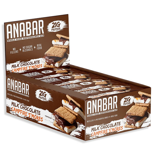 Anabar Protein Bar 21 Grams of Protein 12 Bars - Milk Chocolate Campfire S'mores