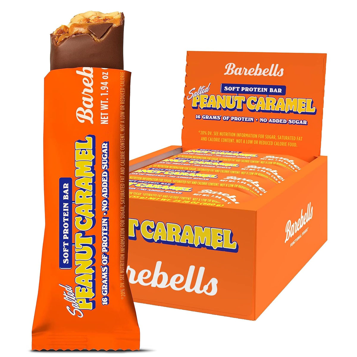 Barebells Soft Protein Bars Salted Peanut Caramel - 12 Count, 1.9oz Bars - Protein Snacks with 16g of High Protein