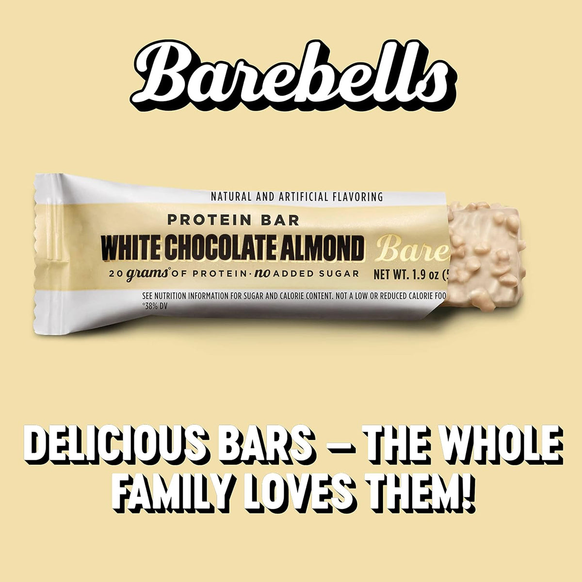 Barebells Protein Bars White Chocolate Almond (12 COUNT) 1.9oz Bars - Protein Snacks with 20g of High Protein