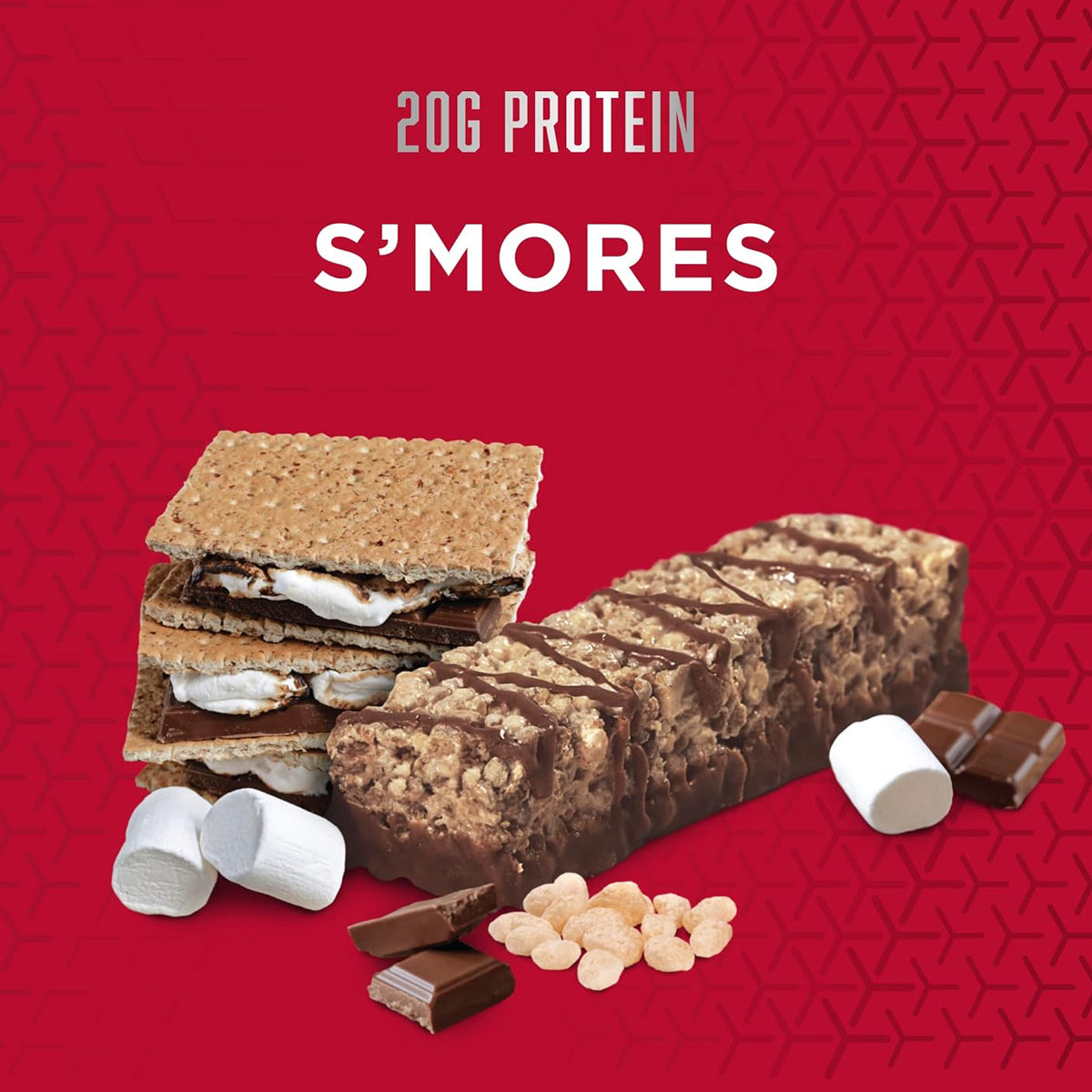 BSN Protein Bars Protein Crisp Bar by Syntha-6, Whey Protein, 20g of Protein (12 Count) - S'mores