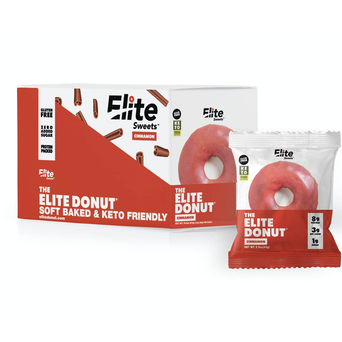 Elite Sweets - Elite Donuts 8g of Protein, Keto Friendly (6 PACK) - Cinnamon