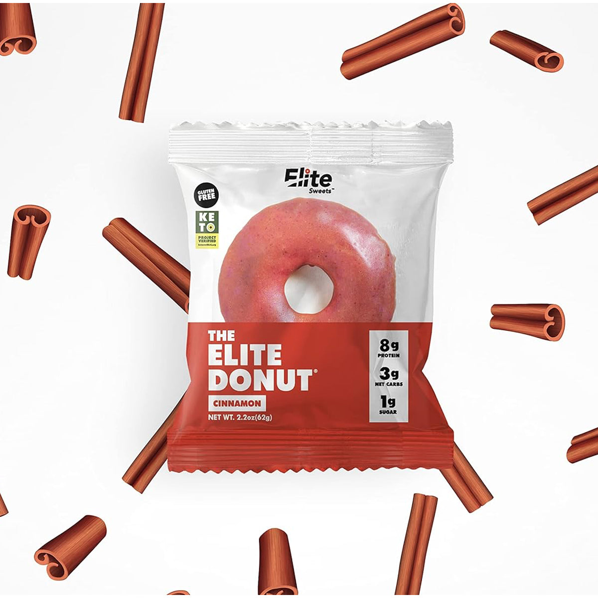 Elite Sweets - Elite Donuts 8g of Protein, Keto Friendly (6 PACK) - Cinnamon