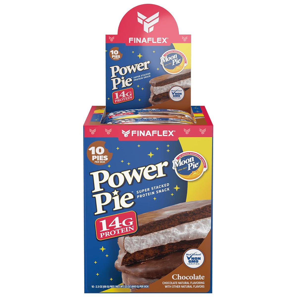 FINAFLEX POWER PIE (10 Count) 14g of Protein Non-GMO - Chocolate