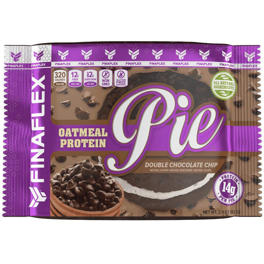 FINAFLEX OATMEAL PROTEIN PIE (10 PACK), 14g of Protein & 12g of Fiber - Double Chocolate Chip