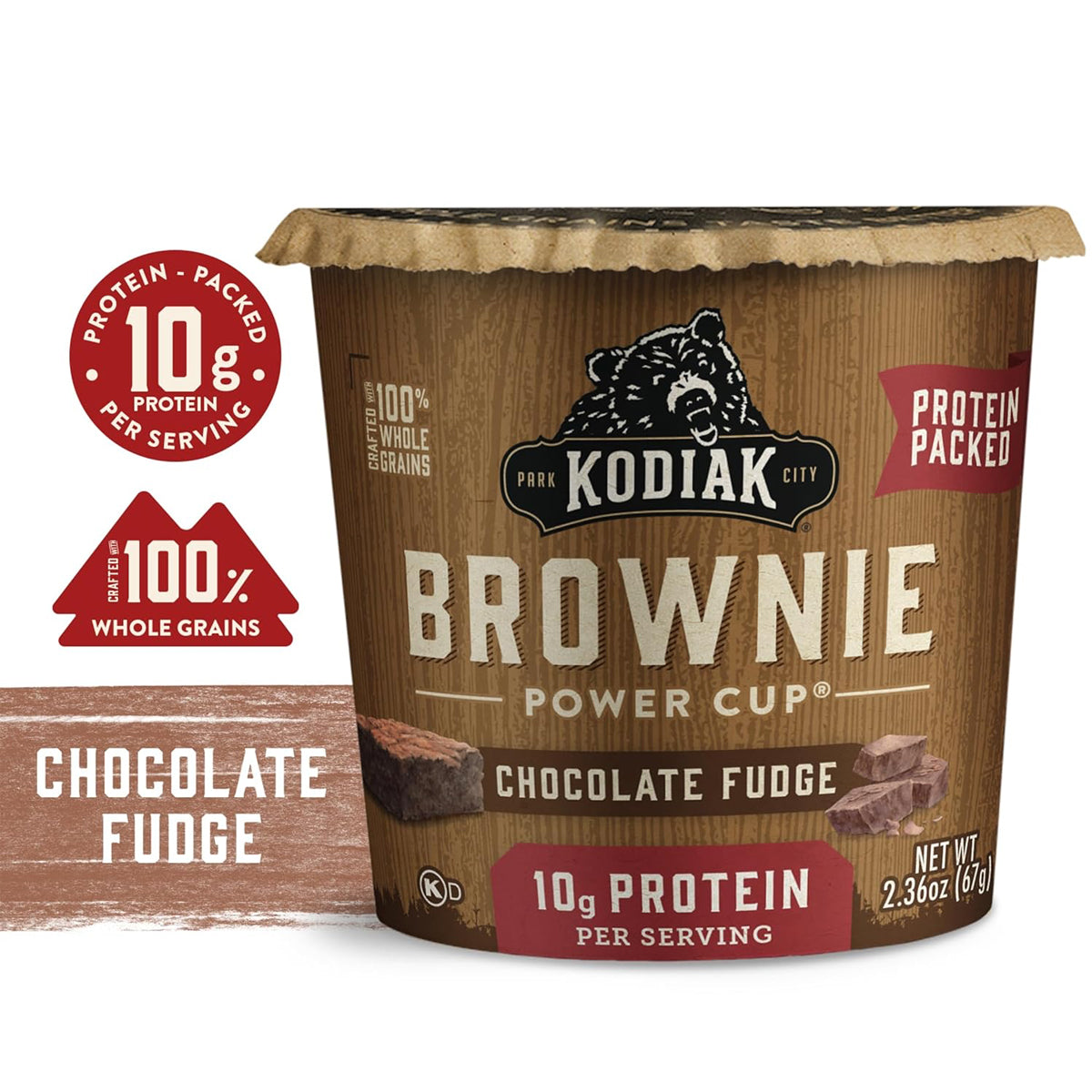 Kodiak Cakes Brownie in a Cup (12 Pack) - Chocolate Fudge