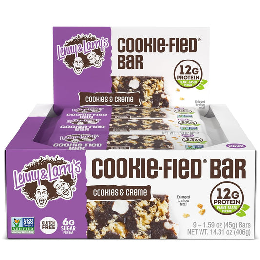 Lenny & Larry's Cookie-fied Plant-Based Protein Bar (9 Count) - Cookies & Cream