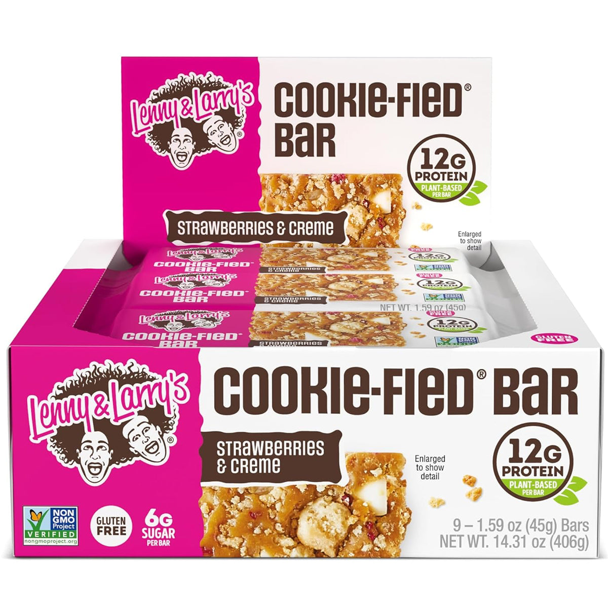 Lenny & Larry's Cookie-fied Plant-Based Protein Bar (9 Count) - Strawberries & Crème