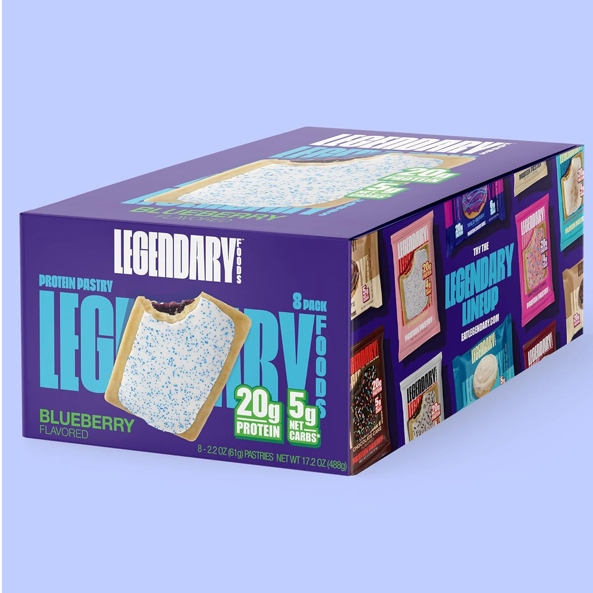 Legendary Foods 20 gr Protein Pastry Low Carb, Tasty Protein (8-Pack) - Blueberry