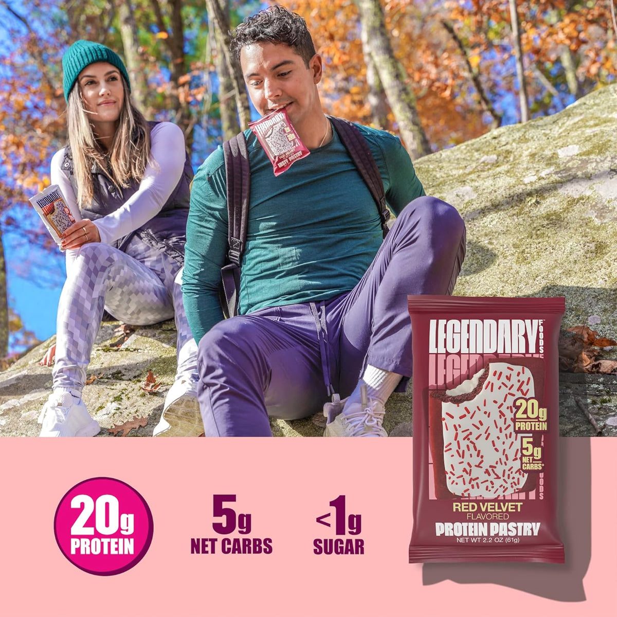 Legendary Foods 20 gr Protein Pastry Low Carb, Tasty Protein (8-Pack) - Red Velvet