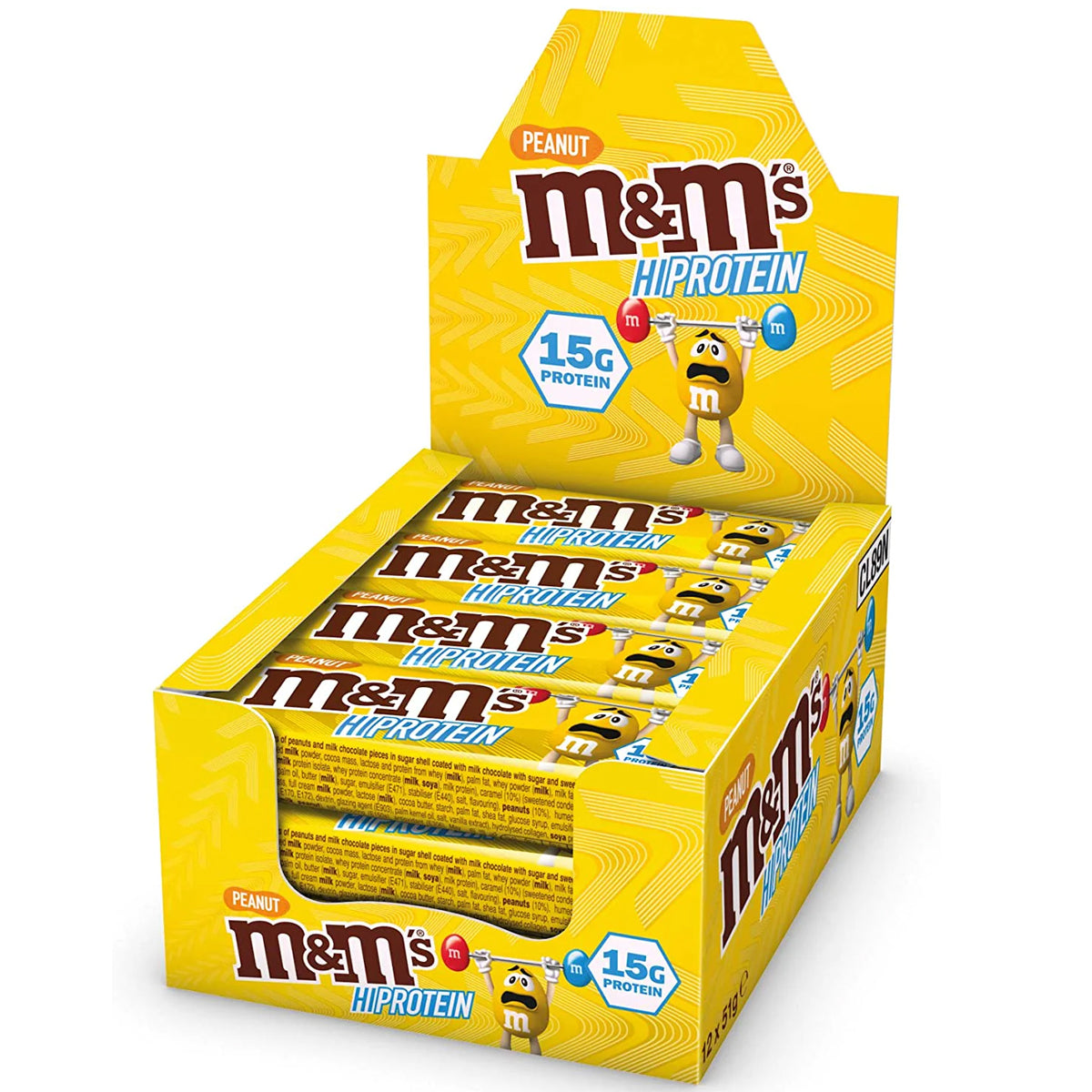 M&M's Hi-Protein Bar 15g Protein (12 PACK) - Peanut Chocolate