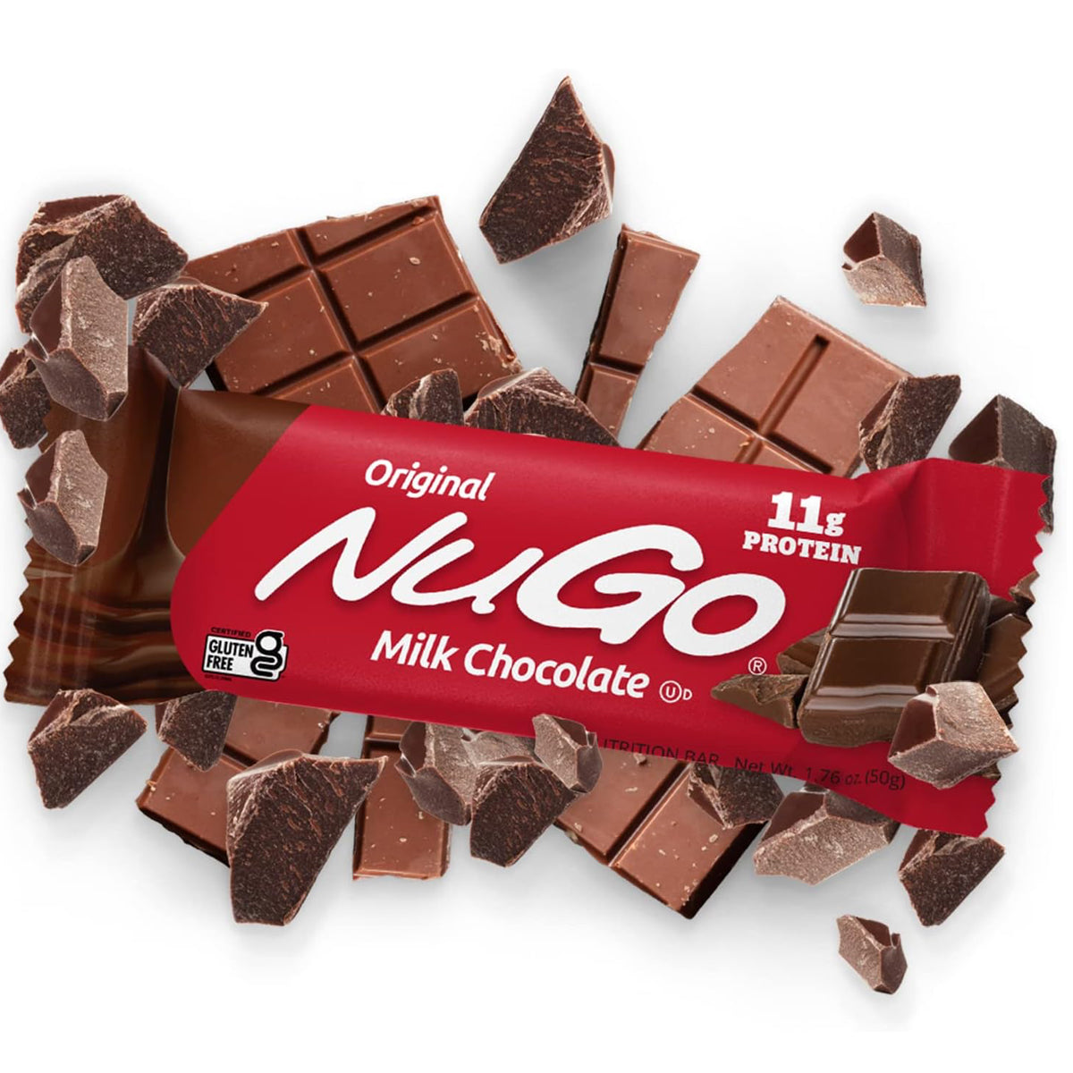 NuGo Protein Bar 11g Protein 70 Calories (15 Pack) - Milk Chocolate