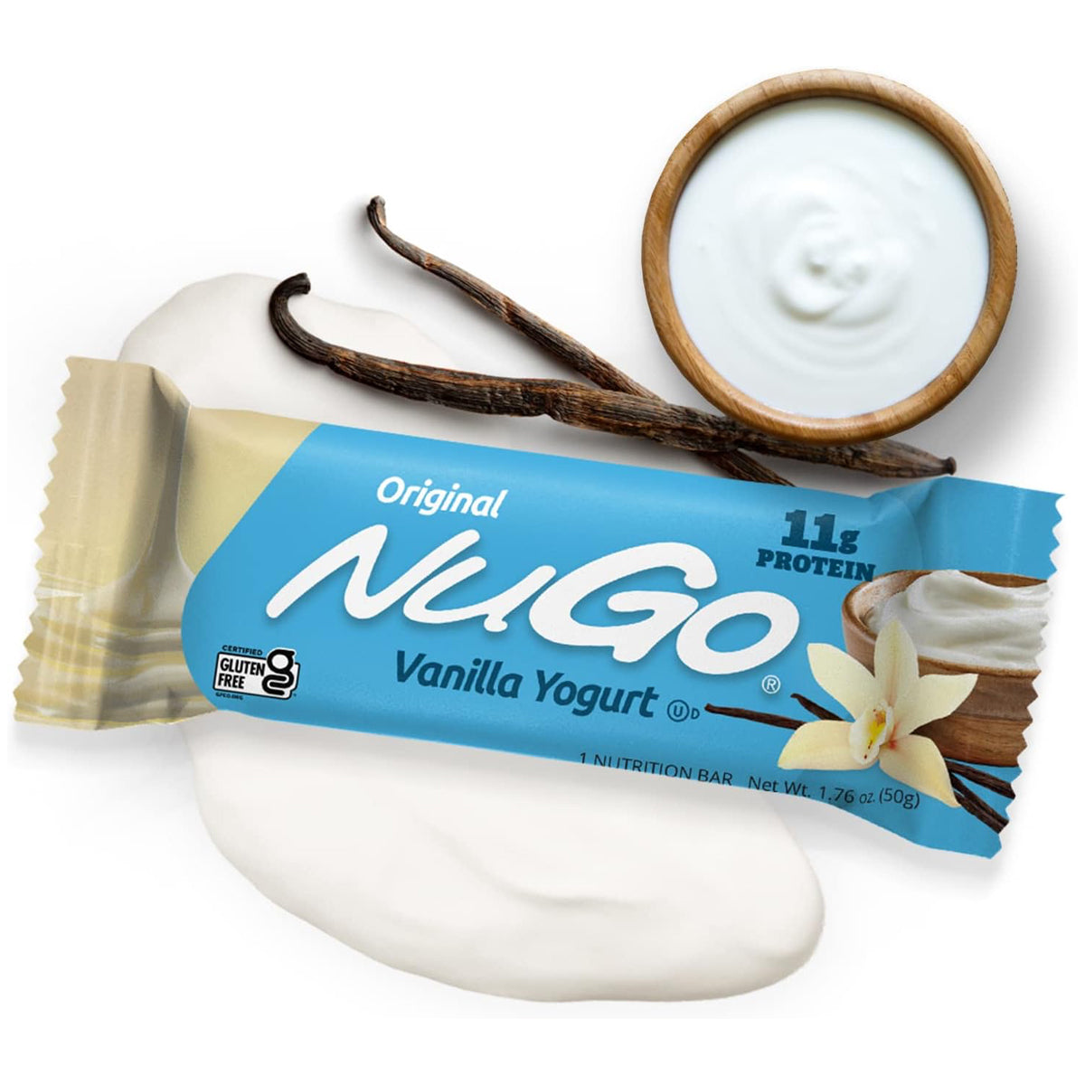 NuGo Protein Bar 11g Protein 70 Calories (15 Pack) - Vanilla Yogurt