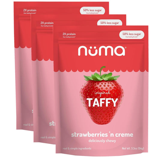 Healthy Strawberries and Cream Soft Protein Candy - All Natural Low Sugar, Low Calorie, 3g Protein per Serving (24 Pack)