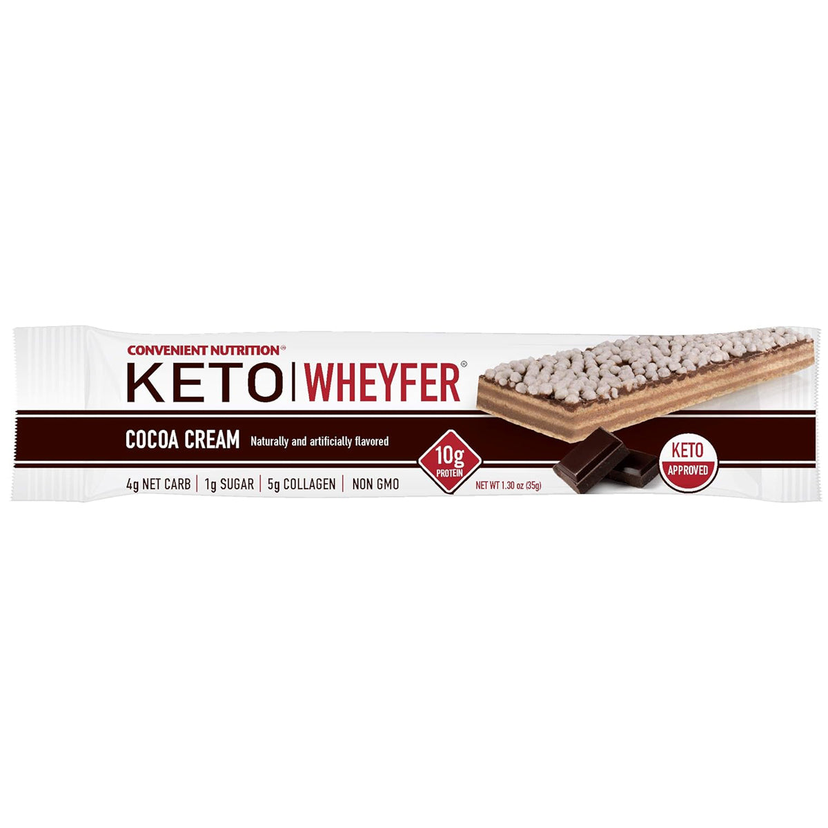 Convenient Nutrition OMG Ultimate Protein Snack Bars Keto Wheyfer (10 Bars) - Cocoa Cream