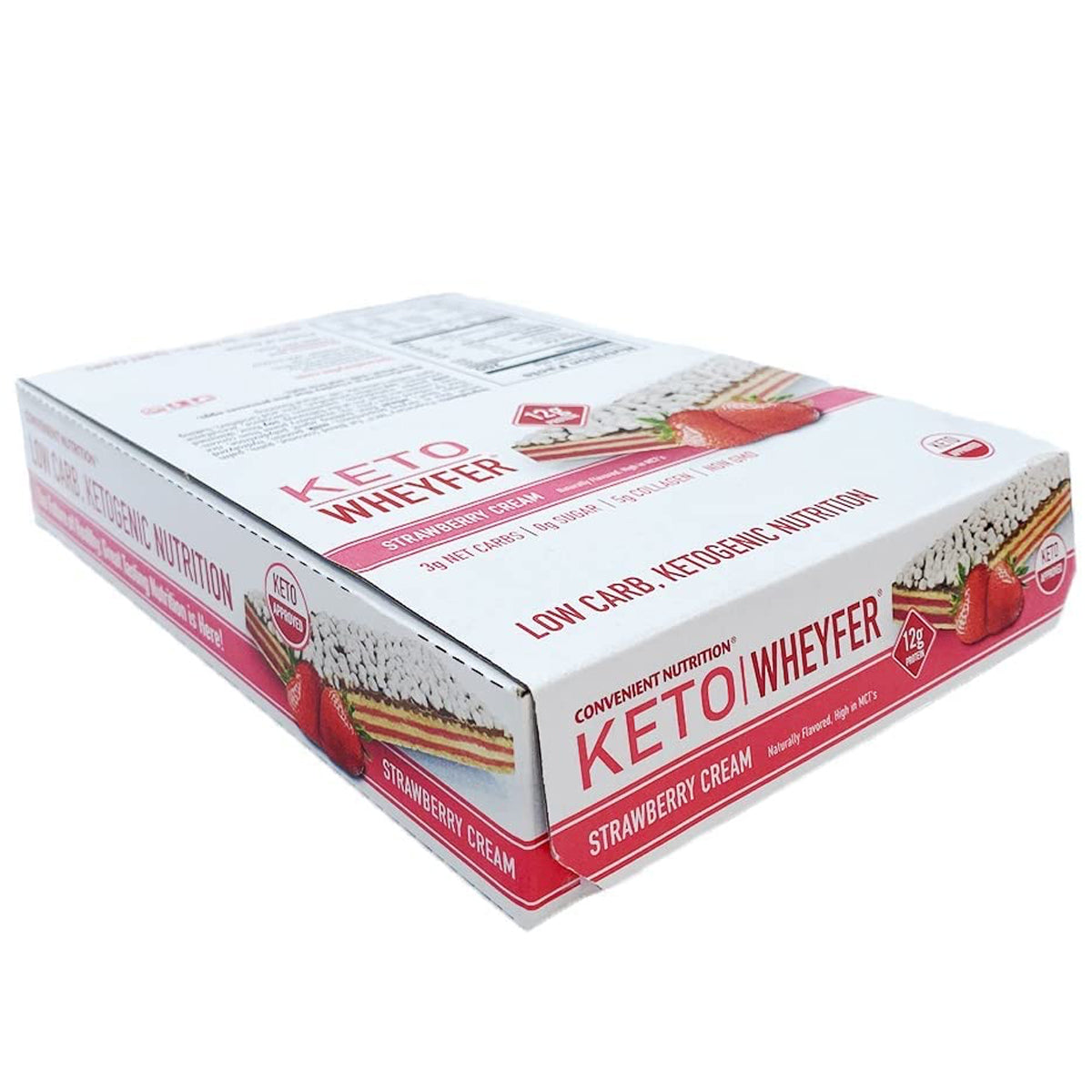 Convenient Nutrition OMG Ultimate Protein Snack Bars Keto Wheyfer (10 Bars) - Strawberry Cream