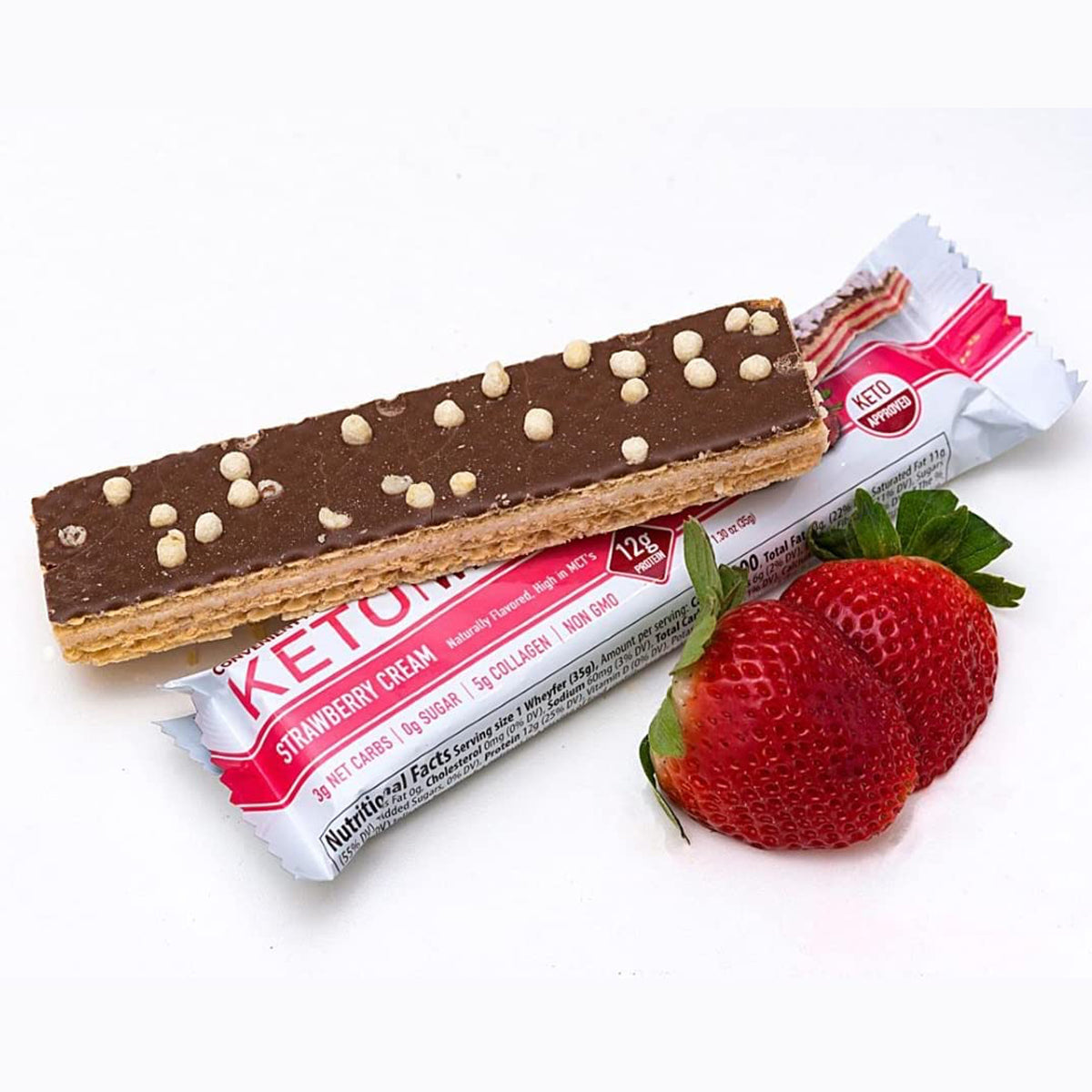 Convenient Nutrition OMG Ultimate Protein Snack Bars Keto Wheyfer (10 Bars) - Strawberry Cream