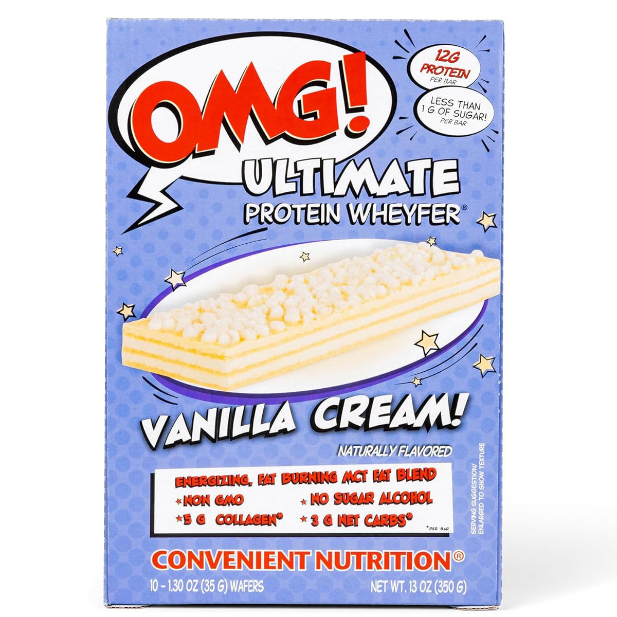 Convenient Nutrition OMG Ultimate Protein Snack Bars Keto Wheyfer (10 Bars) - Vanilla Cream