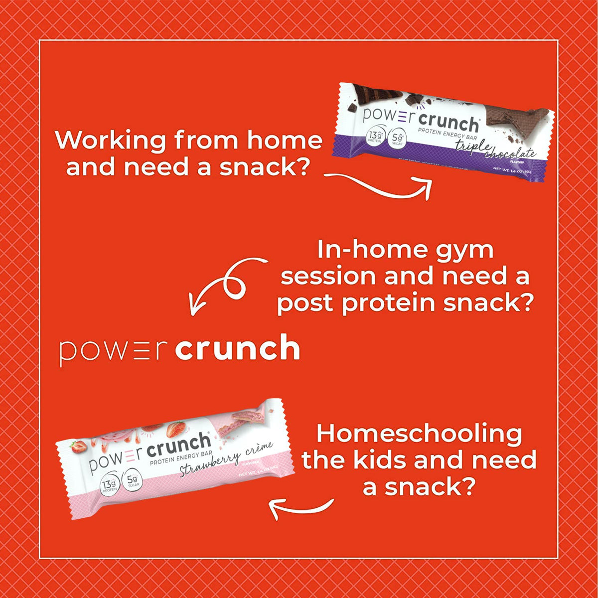 Power Crunch High Protein Snacks with Delicious Taste 13g of protein (12 Pack) - Strawberry Creme