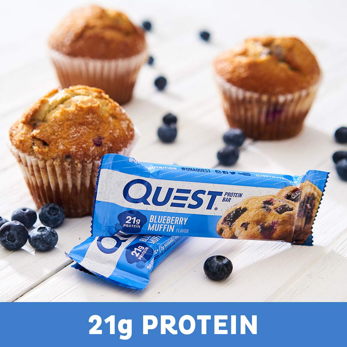 Quest Nutrition Protein Bars - High Protein Low Carb (12 Count) - Blueberry Muffin