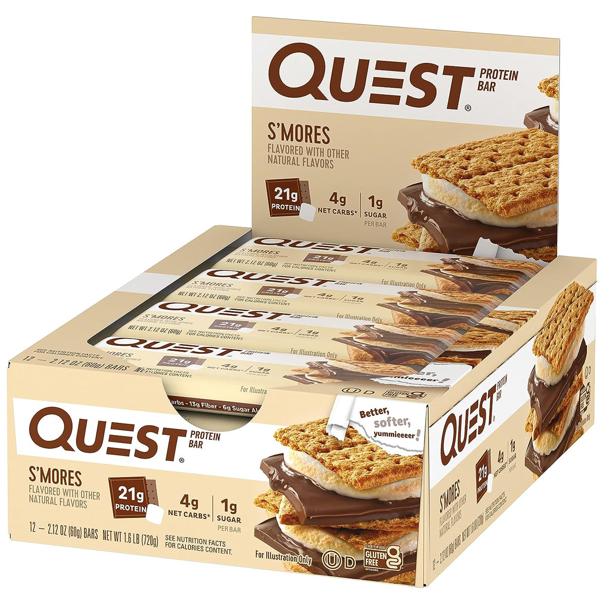 Quest Nutrition Protein Bars - High Protein Low Carb (12 Count) - S'Mores