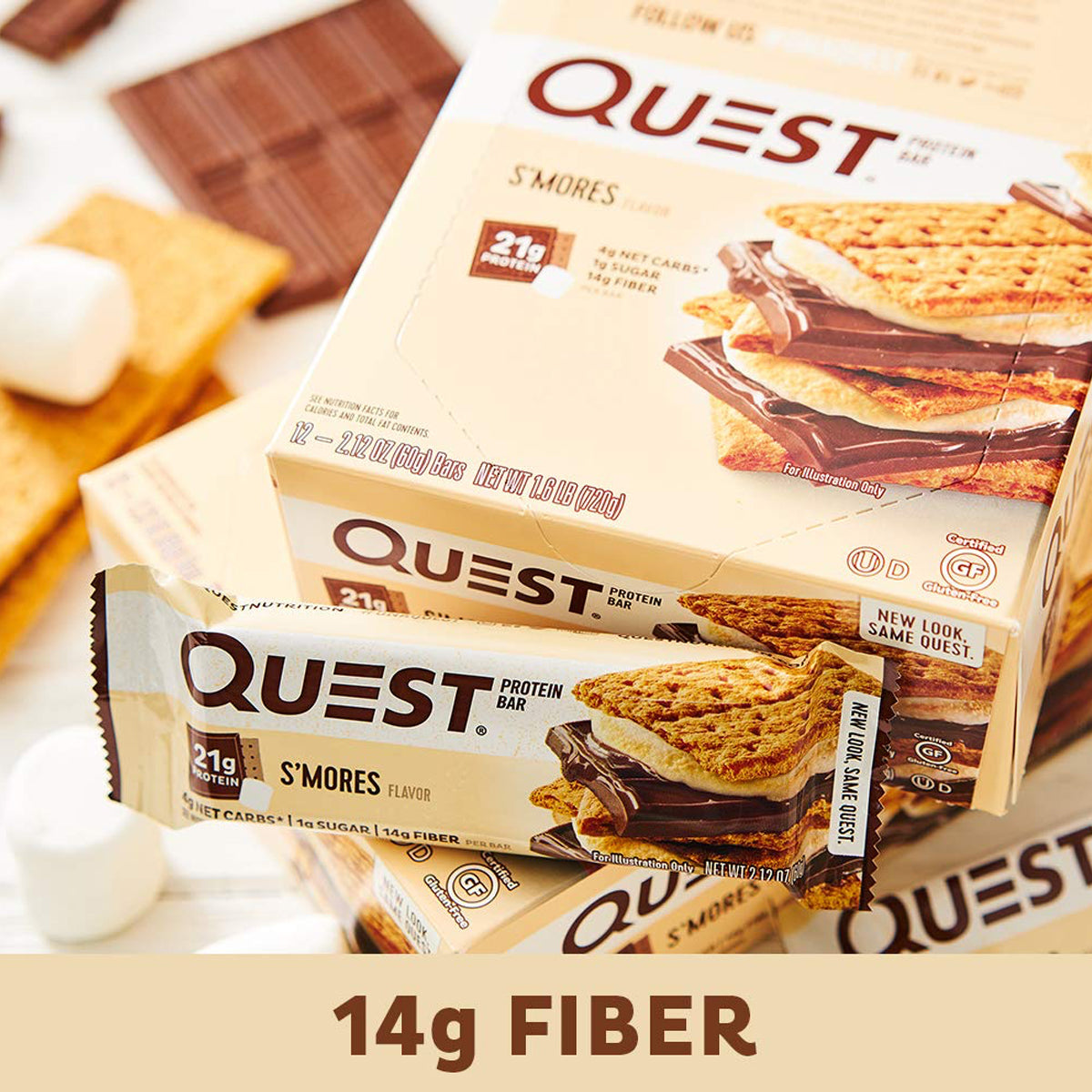 Quest Nutrition Protein Bars - High Protein Low Carb (12 Count) - S'Mores