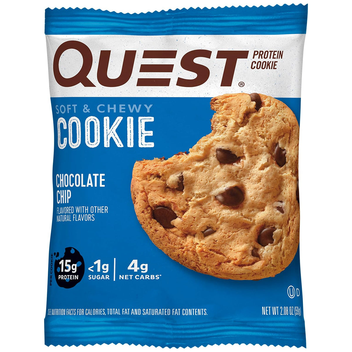 Quest Nutrition 15g Protein Cookies Soft & Chewy Healthy - Chocolate Chip Cookie (12 COUNT)