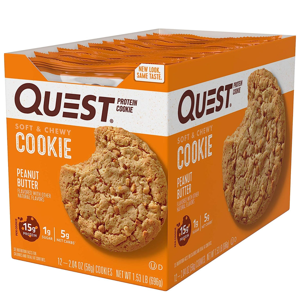 Quest Nutrition 15g Protein Cookies Soft & Chewy Healthy Low Carb - Peanut Butter Protein Cookie (12 COUNT)