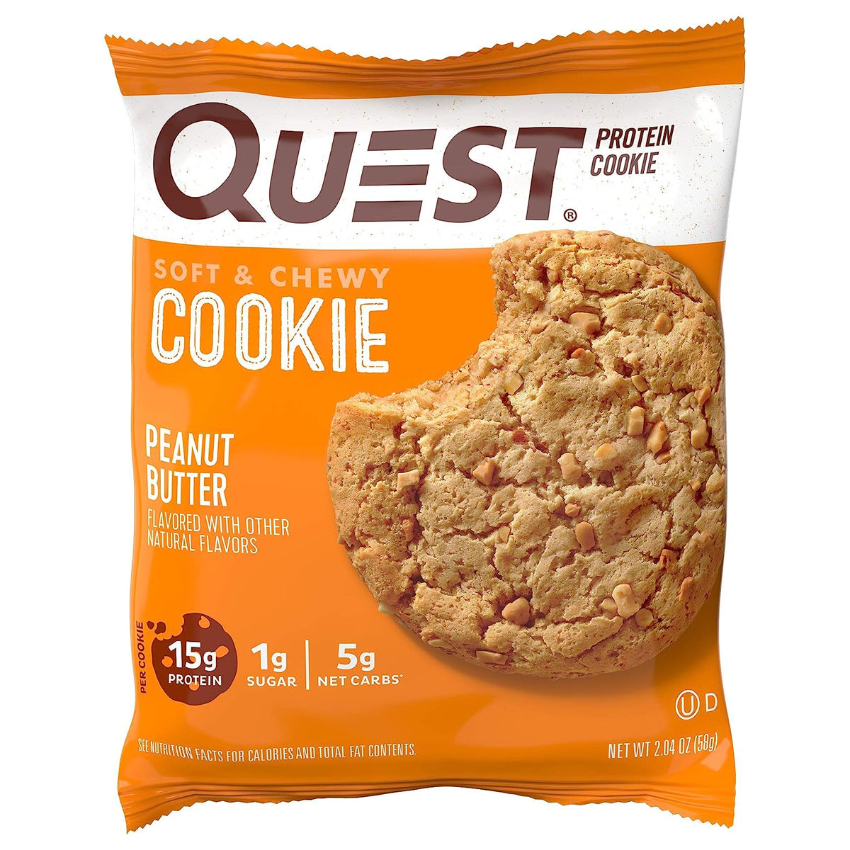 Quest Nutrition 15g Protein Cookies Soft & Chewy Healthy Low Carb - Peanut Butter Protein Cookie (12 COUNT)